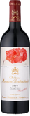 Eine elegante Flasche Rotwein mit einem kunstvollen Etikett, das eine Traube in leuchtenden Farben zeigt.