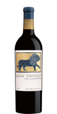 Eine elegante Flasche Rotwein mit dem Namen 'Lion Tamer' und einem kunstvollen Löwen-Design auf dem Etikett.