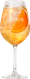 Ein transparentes Glas, gefüllt mit einem spritzigen Getränk, das durch eine Orangenscheibe geschmückt ist, lädt zum Trinken ein.