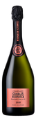 Eine elegante Flasche Champagner von Charles Heidsieck, Jahrgang 2018, mit einem roséfarbenen Etikett und glänzendem Korken.