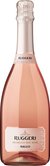 Die Flasche zeigt einen zarten Roséton, verziert mit einem modernen Etikett, das die Marke Ruggeri präsentiert.