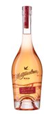 Die Flasche Matusalem Rum zeigt ein ansprechendes Design mit einer goldenen Schrift und einem klaren, rosafarbenen Inhalt.
