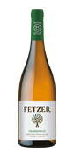 Eine Flasche Fetzer Chardonnay aus Kalifornien, Jahrgang 2019, mit einem eleganten Etikett und einem grünen Korken.