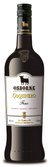 Eine elegante Flasche Fino Sherry von Osborne, die in einem klaren, modernen Design präsentiert wird.