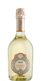 Eine elegante Flasche Masi Moxxé mit einem goldenen Kapselverschluss und einem kunstvollen Etikett, das die Traubensorte zeigt.