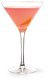 Ein erfrischender rosa Cocktail in einem hohen Glas, das auf einem klaren Untergrund präsentiert wird.