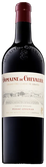 Eine elegante Flasche Domaine de Chevalier mit einem tiefroten Etikett und einer detaillierten Abbildung des Weinguts.