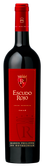 Eine elegante Flasche Rotwein mit rotem Etikett und goldener Schrift, die den Namen 'Escudo Rojo' trägt.