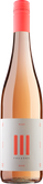 Eine Flasche Roséwein mit einem auffälligen, pinken Verschluss und einem eleganten, minimalistischen Etikett.
