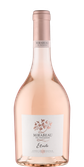 Eine elegante Flasche Roséwein mit einem zarten, rosafarbenen Inhalt und einem stilvollen Etikett, das den Namen 'Mirabeau' trägt.