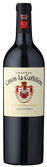 Eine elegante Flasche Rotwein mit dem Etikett von Château Canon-la-Gaffelière, das ein Wappen zeigt.