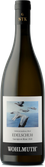 Eine elegante Flasche Sauvignon Blanc mit einem künstlerischen Etikett, das Vögel über dem Wasser zeigt.