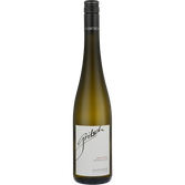 Eine elegante Flasche Grüner Veltliner mit einem minimalistischen Etikett, das den Namen Gritsch trägt.