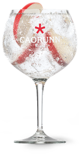 Das Glas mit dem sprudelnden Getränk und den roten Apfelscheiben vermittelt ein Gefühl von Genuss und Erfrischung.