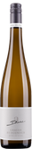 Eine elegante Flasche Grauer Burgunder mit einem schlichten, modernen Etikett und einem schwarzen Schraubverschluss.