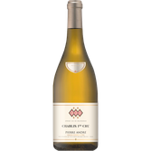 Ein edler Weißwein in einer schlanken Flasche, die mit einem silbernen Verschluss und einem stilvollen Etikett versehen ist.