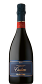 Die Flasche zeigt ein stilvolles Design mit einem blauen Etikett, das die Herkunft Valdobbiadene angibt.