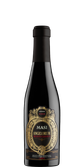 Eine elegante Flasche Masi Angelorum Recioto Classico mit goldenen Verzierungen und einem schwarzen Etikett, die edel wirkt.