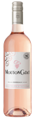 Eine Flasche Mouton Cadet Roséwein mit eleganter Etikettierung und einem sanften Roséton, ideal für gesellige Anlässe.