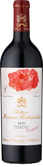 Eine elegante Flasche Rotwein mit einem kunstvollen Etikett, das eine Traube in leuchtenden Farben zeigt.