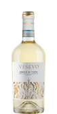 Die Flasche Vesevo Greco di Tufo zeigt ein modernes Design mit goldenen und weißen Elementen, die den edlen Charakter des Weins unterstreichen.