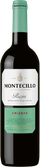 Die Flasche Montecillo Rioja Crianza hebt sich durch ihr klassisches Design ab, das die Geschichte und das Erbe des Weinguts widerspiegelt.