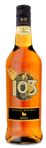 Ein klarer Blick auf eine Flasche Osborne 103 Solera Reserva, die in einem warmen Licht glänzt und die goldene Flüssigkeit zur Geltung bringt.