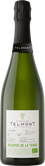 Das Etikett der Telmont-Champagnerflasche hebt die Jahrgänge und die biologischen Anbaumethoden hervor.