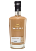 Eine elegante Flasche Walcher Cappuccino-Likör mit goldenen Akzenten und einem klaren, modernen Design steht im Vordergrund.