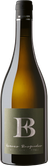Die Flasche zeigt ein schlichtes, modernes Etikett in gedecktem Olivgrün mit einem großen silbernen Buchstaben „B“ als zentrales Gestaltungselement. Darunter stehen der Schriftzug „Grauer Burgunder“ sowie „Emil Bauer Pfalz“, während am Flaschenhals zusätzlich der Name „Emil Bauer“ zu sehen ist.