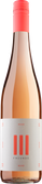 Eine Flasche Roséwein mit einem auffälligen, pinken Verschluss und einem eleganten, minimalistischen Etikett.