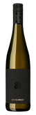 Eine elegante Weinflasche mit schwarzem Etikett und goldener Schrift, die die Rebsorte Scheurebe präsentiert.
