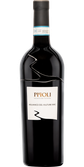 Ein hochwertiger Rotwein in einer schlanken Flasche, die durch ihre dunkle Farbe und das auffällige Etikett besticht.