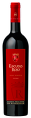 Eine elegante Flasche Rotwein mit rotem Etikett und goldener Schrift, die den Namen 'Escudo Rojo' trägt.