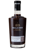 Walcher Tartuffetto, ein Gourmet-Kakao-Rum-Likör, präsentiert sich in einer ansprechenden Flasche mit edlen Details und Schriftzügen.