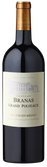 Eine elegante Flasche Château Branas Grand Poujeaux aus Moulis-en-Médoc, mit einem goldenen Korken und einem stilvollen Etikett.