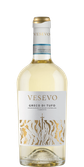 Die Flasche Vesevo Greco di Tufo zeigt ein modernes Design mit goldenen und weißen Elementen, die den edlen Charakter des Weins unterstreichen.