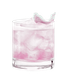 Ein Glas mit einem leuchtend grünen Cocktail, gefüllt mit Eis und dekoriert mit einer Limettenschale auf der Oberseite.