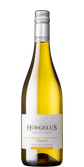 Eine elegante Flasche Weißwein mit dem Etikett 'Horgelus', die die Trauben Colombard und Sauvignon präsentiert.