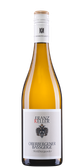 Ein hochwertiger Weißwein in einer schlanken Flasche, die das Etikett mit dem Wappen und dem Namen des Weinguts präsentiert.