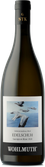Eine elegante Flasche Sauvignon Blanc mit einem künstlerischen Etikett, das Vögel über dem Wasser zeigt.