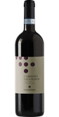 Ein hochwertiger Cabernet Sauvignon aus Sizilien, 2021, mit einem klaren Etikett und markanten, bunten Punkten.