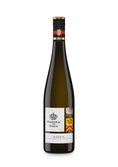 Die Flasche zeigt ein ansprechendes Design mit einer Krone und verschiedenen farbigen Symbolen, die die Weinregion repräsentieren.