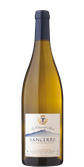 Eine elegante Flasche Sancerre-Wein mit einem klaren, goldenen Farbton und einem stilvollen Etikett, das die Herkunft betont.