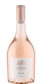 Eine elegante Flasche Roséwein mit einem zarten, rosafarbenen Inhalt und einem stilvollen Etikett, das den Namen 'Mirabeau' trägt.