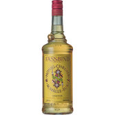 Ein ansprechendes Bild einer Flasche Fassbind Honig-Chrüter, die mit einem roten Deckel und einem kunstvollen Etikett verziert ist.