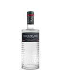 Eine elegante Flasche mit dem Namen 'The Botanist' zeigt eine klare Flüssigkeit und kunstvolle Gravuren auf der Oberfläche.