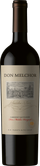 Eine elegante Weinflasche mit dem Etikett 'Don Melchor', das eine detaillierte Abbildung eines Weinguts zeigt.