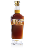 Die Flasche zeigt eine goldene Etikette mit der Aufschrift 1866, umgeben von einem klaren, geschliffenen Glasboden.