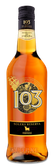 Ein klarer Blick auf eine Flasche Osborne 103 Solera Reserva, die in einem warmen Licht glänzt und die goldene Flüssigkeit zur Geltung bringt.